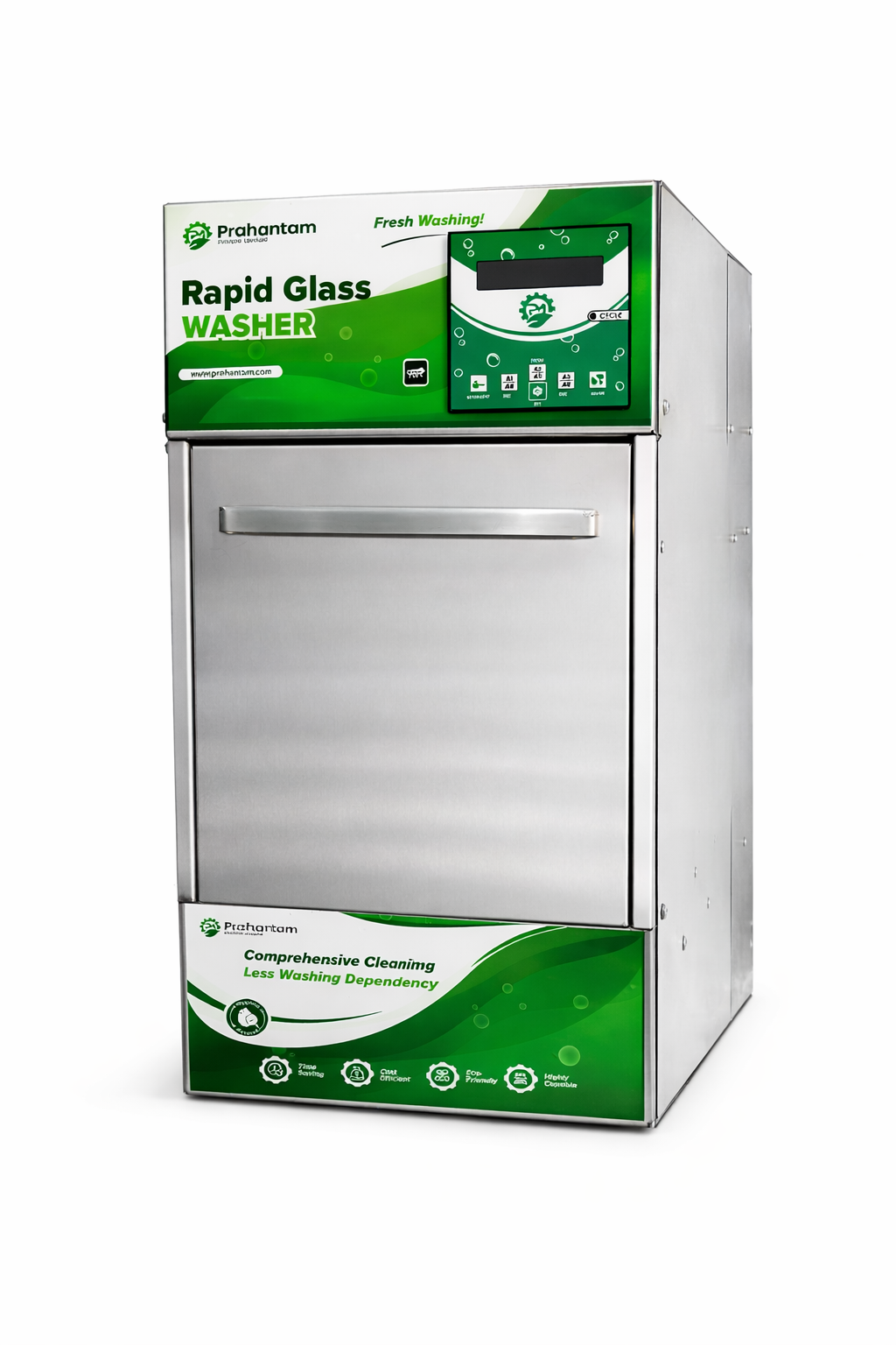 Prahantam PC02 Rapid Glass Washer — compact countertop commercial glass washing machine
